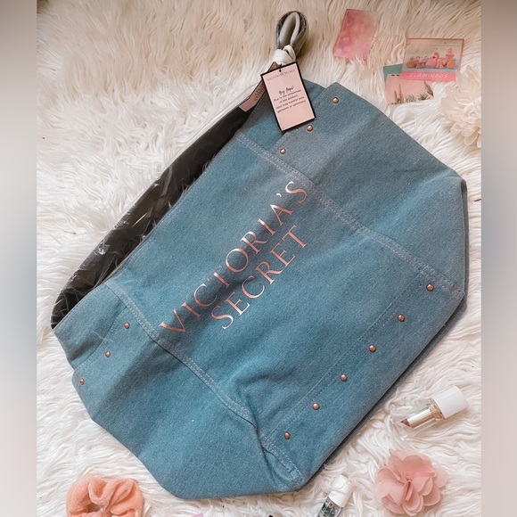 Victoria's Secret Handbags - Victoria's Secret Blue Jean Tote Bag